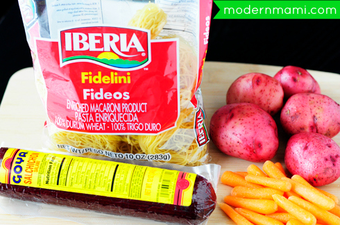 Sopa de Fideos con Salchichón (Puerto Rican Salami Soup 